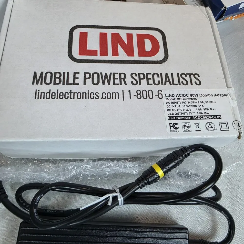 LIND AC/DC 90W Combo Adapter 20V 4.5A Power Supply SCD0902N05 New ToughPad